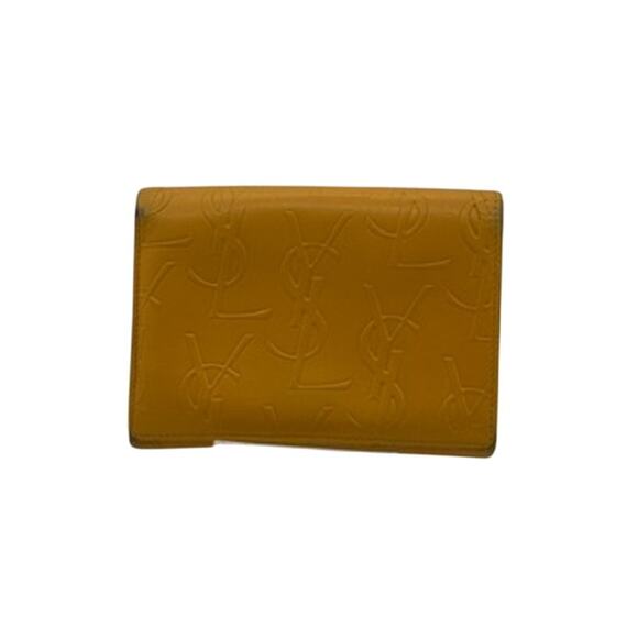 YVES SAINT LAURENT Embossed Yellow Bifold wallet*Embossed Leather - Picture 1 of 12